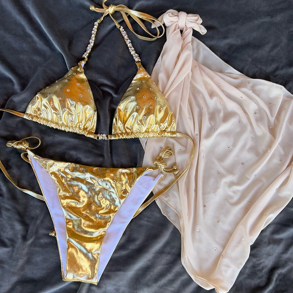 Gold bling bikini- bridal, honeymoon